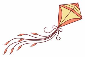 This is a colorful kite rising into the sky vector