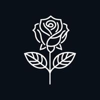 a rose is drawn in a line on a black background vector