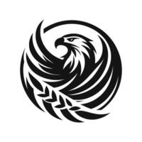 an eagle logo with a black and white design vector