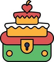 A cake with a heart on top and a keyhole on the side vector