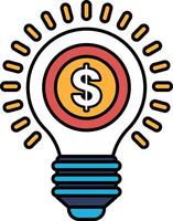 A light bulb with a dollar sign inside of it vector