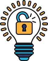 A light bulb with a keyhole in it vector