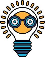 A light bulb with glasses on it vector