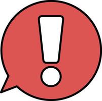 A circle with a exclamation point in the middle vector