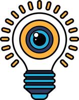 A light bulb with a eye in the middle vector