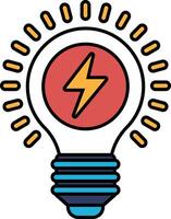 A light bulb with a lightning bolt on it vector