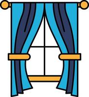 A curtain with a window in the middle vector