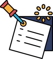 A pencil is stuck into a piece of paper with a list of things to do vector