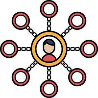 A person is in the center of a circle with many other circles surrounding them vector
