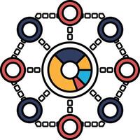 A graphic of a circle with many different circles surrounding it vector