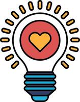 A light bulb with a heart inside of it vector