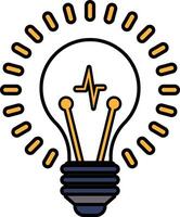 A light bulb with a lightning bolt in the middle vector