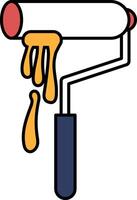 A paint roller with paint dripping from it vector
