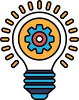 A light bulb with a gear inside of it vector