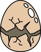 A cracked egg with a hole in the middle vector