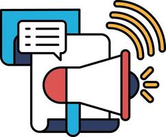 A graphic of a microphone with a cone on top of it vector