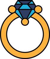 A ring with a stone in the center vector