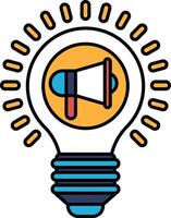 A light bulb with a megaphone on it vector
