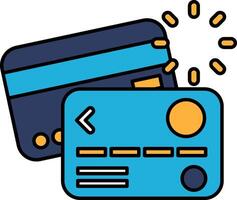 A credit card with a circle on it vector