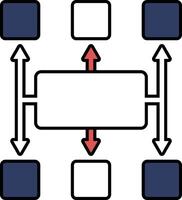 A box with a arrow pointing down and a arrow pointing up vector