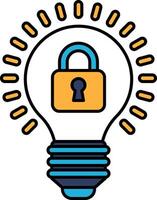 A light bulb with a keyhole on it vector