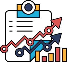 A chart with a arrow pointing to the right vector