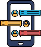 A cell phone with a screen and text vector