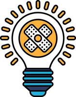 A light bulb with a cross on it vector