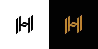 Stylish Minimalist Letter H Icon with Contrasting Color Background vector