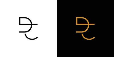 Abstract and unique DC Letter Logo Design in Black and White Contrast vector