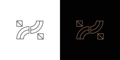 Minimalist Geometric H Logo Design with Contrasting Black and White Background vector