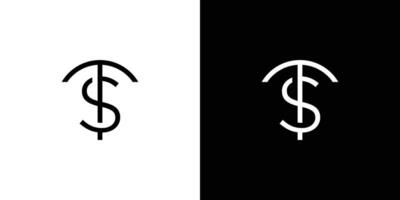 Minimalist TS Monogram Design with Stylish Typography Design on High Contrast Background vector