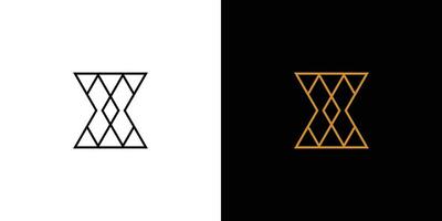 Modern and sophisticated initial X logo design with black accents vector