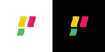 Unique P Logo Design in Color on Light and Dark Background vector
