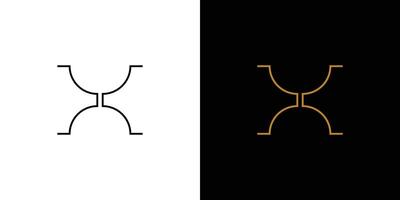 Unique Geometric H Logo Design with Contrasting Black and White Background vector