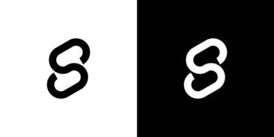 Black and White Bold Linked S Logo Design on Contrast Background vector