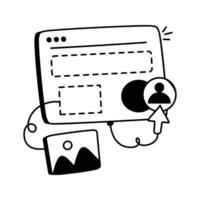 Icon of a web home page layout with design and content elements vector