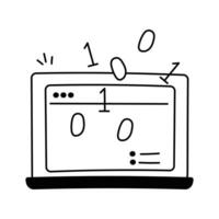 Illustration of binary code for programming and digital processes. vector
