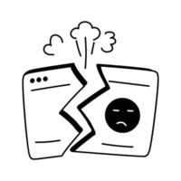 Illustration depicting issues or errors encountered on websites. vector