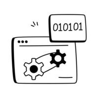 Illustration of a settings gear for configuration and customization vector