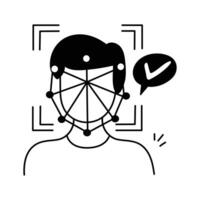 Take a look at this amazing icon of face recognition in modern style. vector