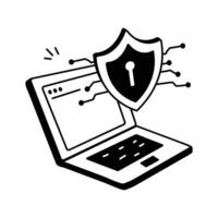 Icon representing online security, protection, and data safety tools vector