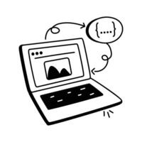 Illustration of programming and coding activities on a laptop. vector