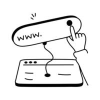 Icon of a search bar for finding content or information online vector