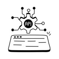 Icon symbolizing API integration and connecting different software systems vector
