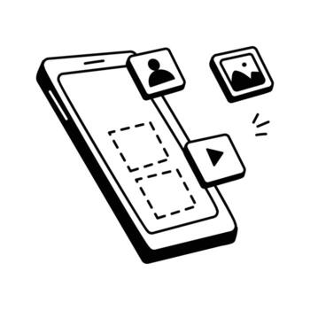 icono para aplicación desarrollo proceso con diseño y codificación elementos vector