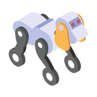 Get this amazing icon of robotic dog in trendy design style vector