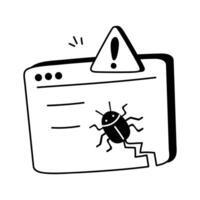 Illustration of identifying and fixing errors in code or applications. vector