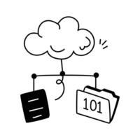 Icon symbolizing cloud storage for secure data storage and access vector