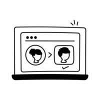 Icon symbolizing editing or customizing user profiles on a platform vector